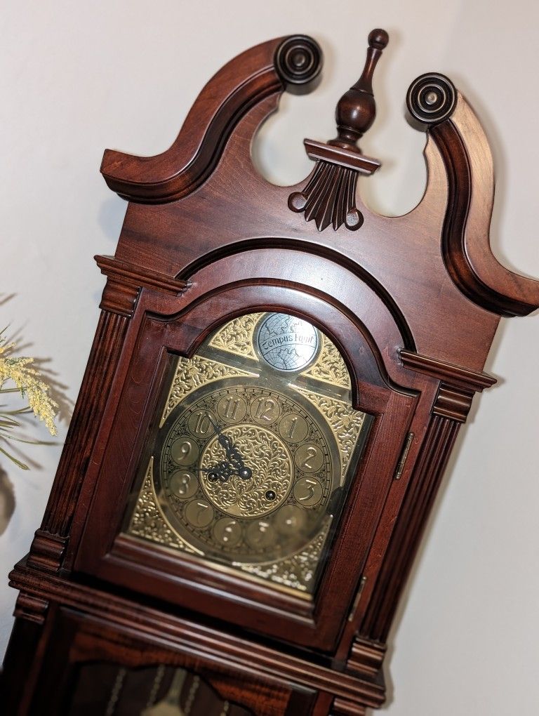 Antique Tempus Fugit Long Grandfather Clock 