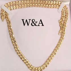 14k Gold Plated 10mm 36 Inches Chain