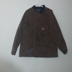 Carhartt C02 CHT Brown Canvas Blanket Lined Jacket XL