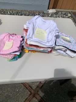 Lot of Infant Baby Girl 0-30 Onsies 49 Pieces