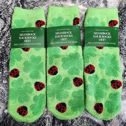 NEW Bath & Body Works 2025 Shamrock/Ladybug Shea Infused Lounge Socks March St. Patrick's Day 3 pairs available $25 each or all 3 for $60

Pick up 7
