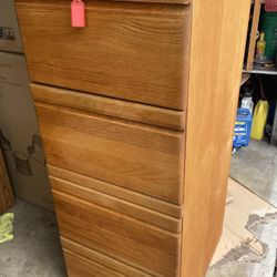 4 Drawer Wooden File Cabinet With Key 