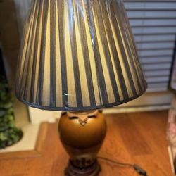 Decorative Table Lamp with Pleated Shade - Works Great