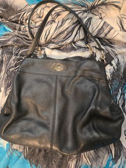 Coach Black Pebbled Leather Shoulder Bag