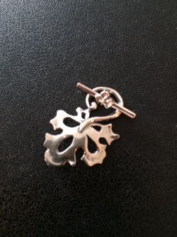 Sterling Silver Leaf Toggle Clasp