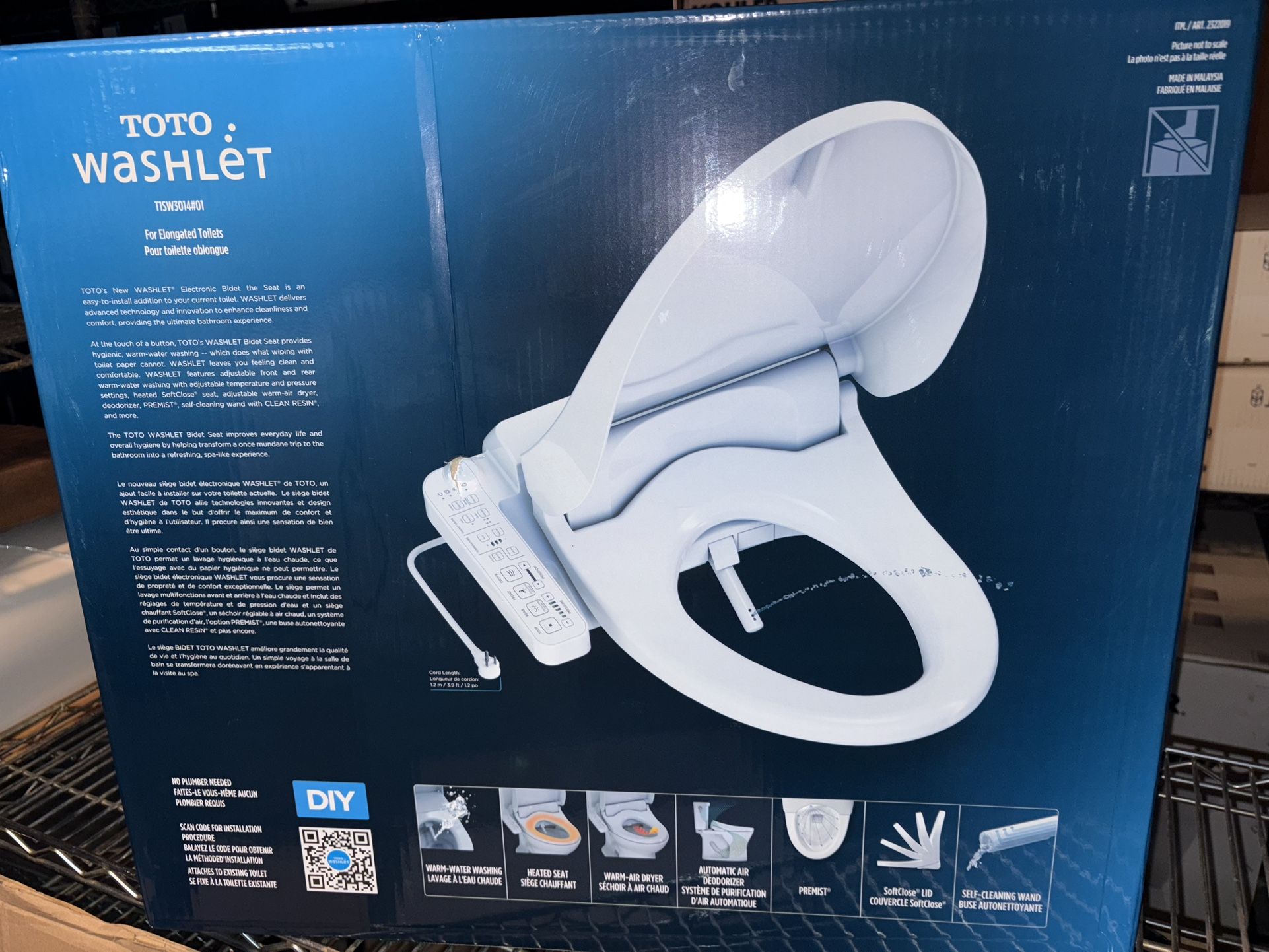TOTO WASHLET P15 Electronic Bidet Toilet Seat (Model T1SW3014). New In Box