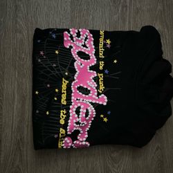 Pink On Black Spider Hoodie