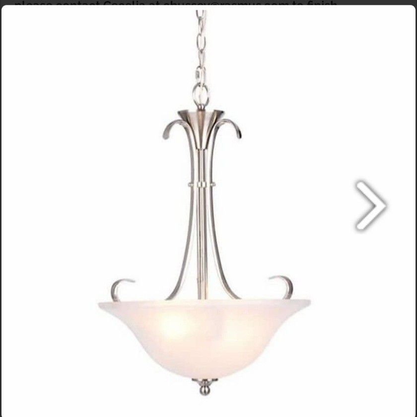 Hampton BaySanta Rita 2-Light Brushed Nickel Inverted Pendant