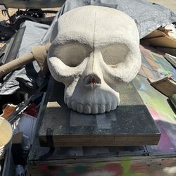Giant plaster skull