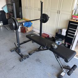 Bench Press And Weight Rack