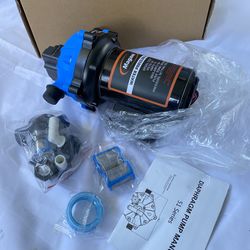 Upgraded 12 Volt Water Pump, 7GPM 70PSI, Five Chamber Self-Priming Diaphragm 12V DC RV Fresh Pump with Heavy Duty Pressure Switch & Strainer for Marin