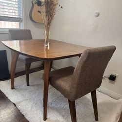 Mid Century Modern Table And 2 Chair Set