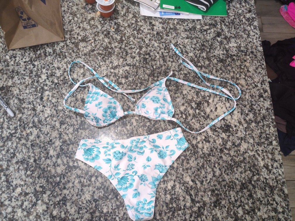 Blue Flowered Extra Small Bikini