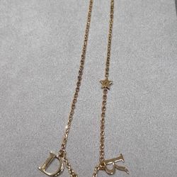 Fringe Letter Diamond-Studded Necklace