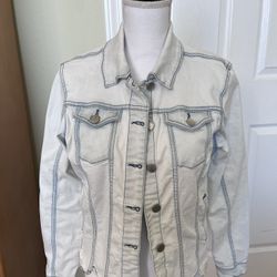 Baccini White Wash Stretch Denim Jacket