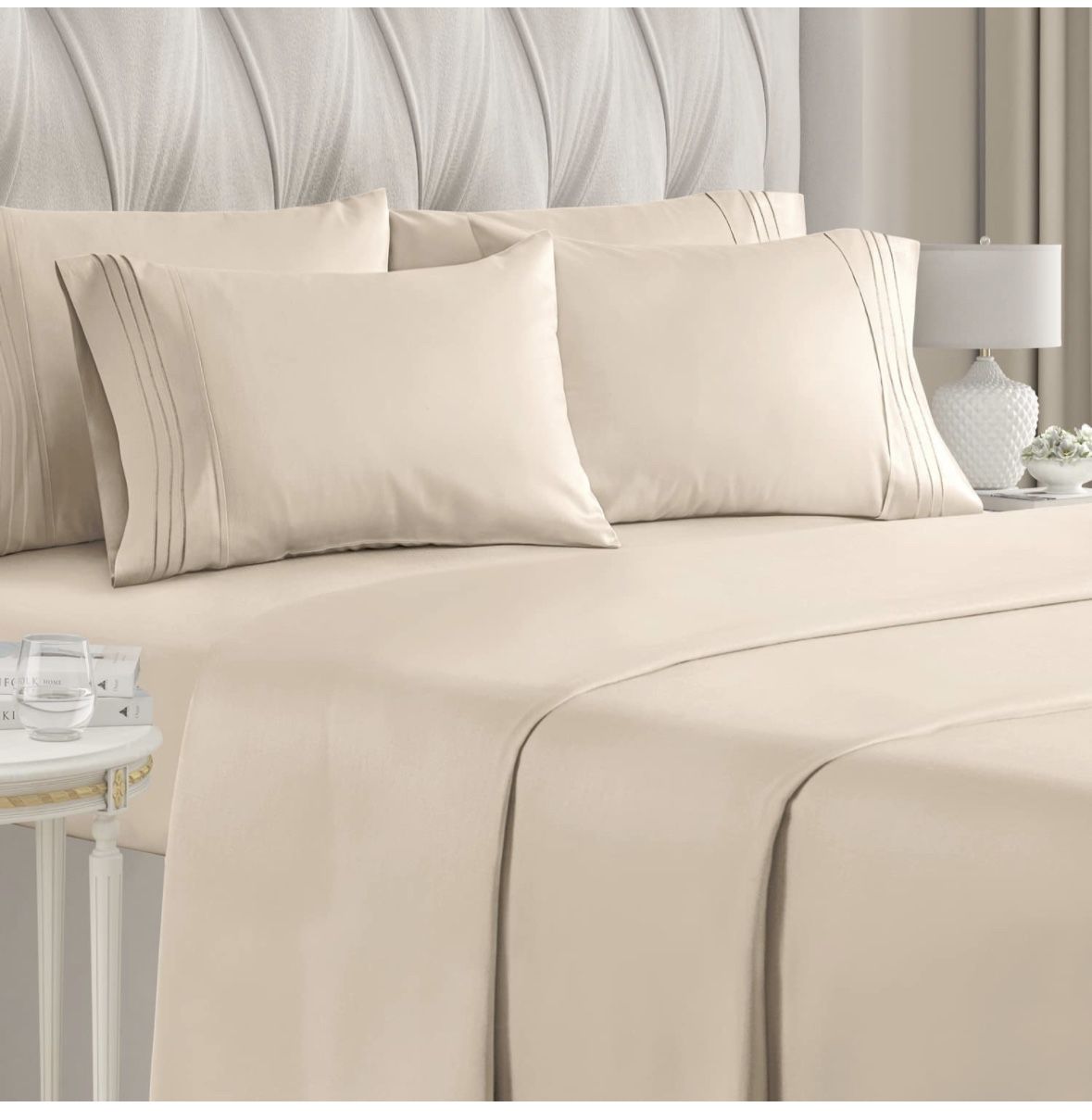 Queen Size Sheet Set - 6 Piece Set - Hotel Luxury Bed Sheets - Extra Soft - Deep Pockets - Easy Fit - Breathable & Cooling Sheets - Wrinkle Free - Com