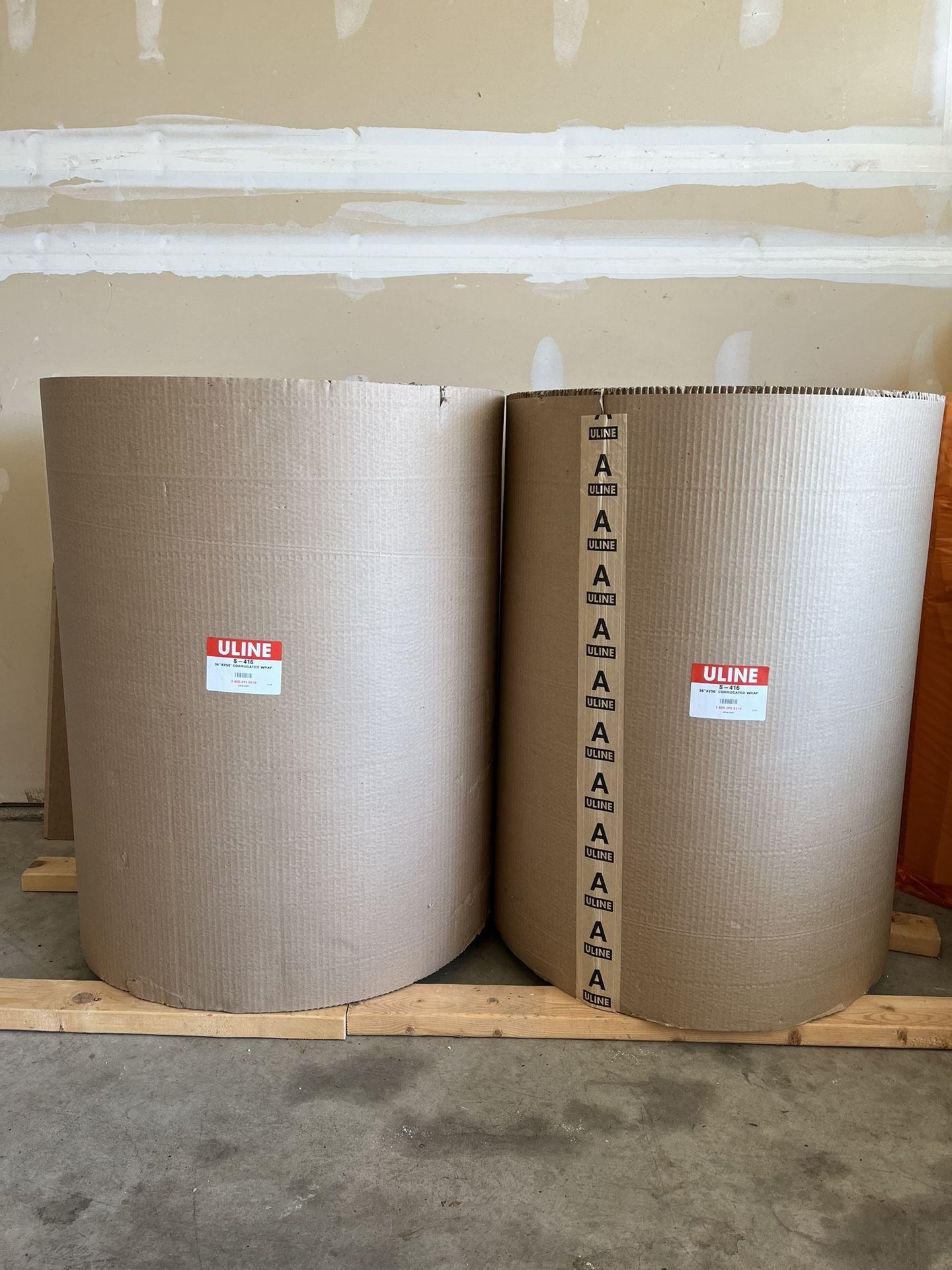 ONE LEFT - Uline Corrugated Cardboard Wrap Roll 36” X 250’