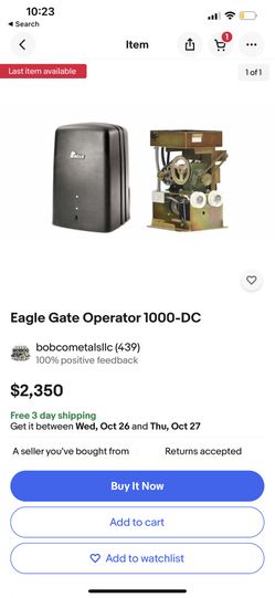 Eagle Gate Operator W Battery