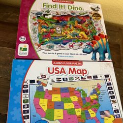 Dino and USA Map Floor Puzzle 