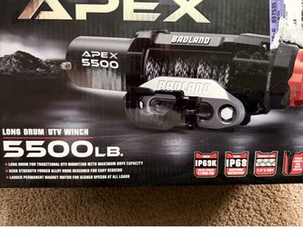 BADLAND APEX 5500 lb. UTV Long-Drum Winch with Synthetic Rope