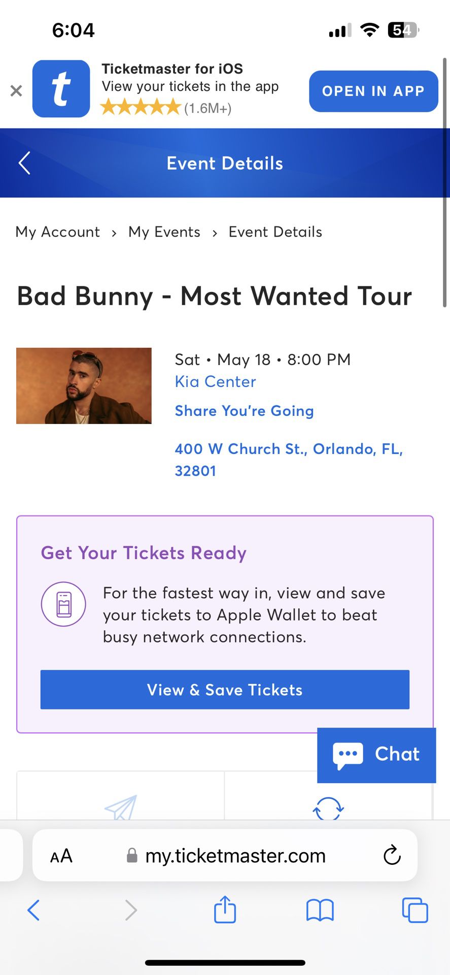 Bad bunny Concert Tickets 5/18 