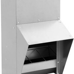 Galvanized Chicken Feeder, 11.5 Lbs Outdoor Weatherproof Metal Poultry Feeder with Lid, Hanging Chicken Feeder, Coop Food Dispenser No Waste fo