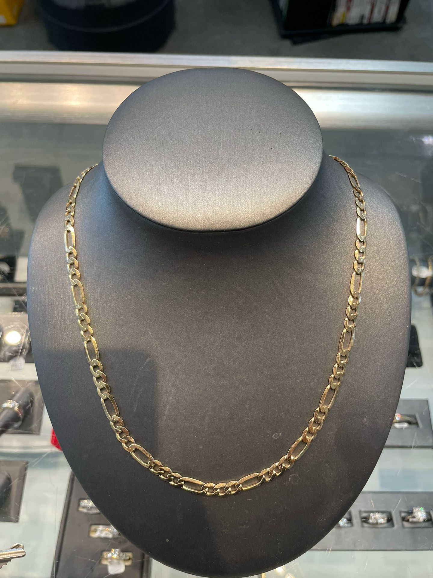 14k Yellow Gold Figaro Link Chain 23.5” Long