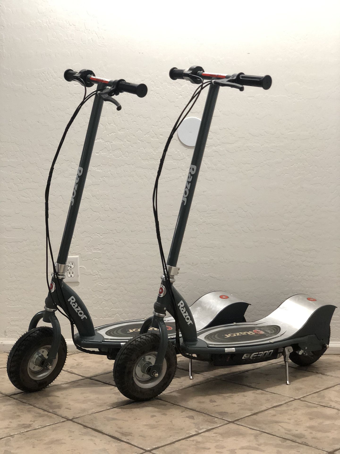 Razor E300 electric scooters with charger, SOLD SEPERATELY