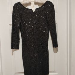 Black Sequin Cocktail/evening Dress