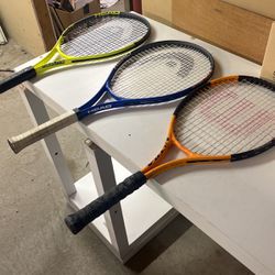 Tennis rackets  Two Head, Two Prince And One Wilson 