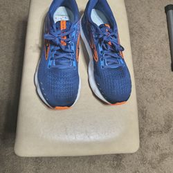 Brooks Men Glycerin GTS 20 Neutral Running Shoes Navy And Orange Size 10.5 Good Condition 