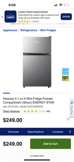 Hisense Mini Fridge With Freezer Stainless Steel