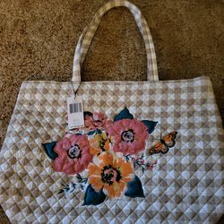 New Vera Bradley Peach Blossom XL Picnic Tote