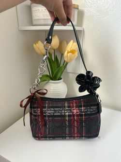 Coach Poppy Plaid Signature Shoulder Bag