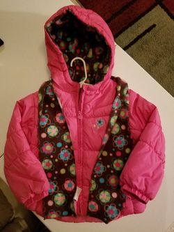 Girl puffer jacket with scarf size 4T