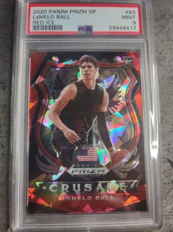 2020 Panini Red Ice Prizm DP #83 LaMelo Ball USA RC Rookie PSA 9 MINT 
