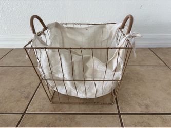 Decorative brown metal storage basket
