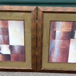 Set Of 2 Wood Framed Prints  32” W x 38” T