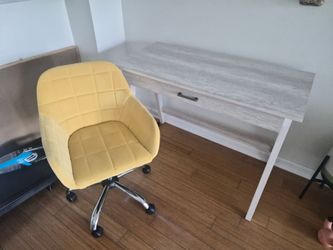 Desk with drawer and chair