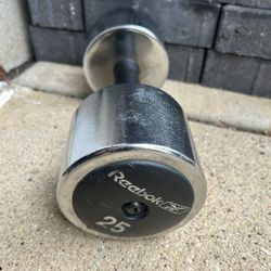 Vintage Reebok Soft Grip 25 Lb pound Chrome Dumbell Rare Weight 1  Dumbbell Only