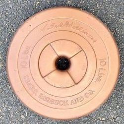 Set Of 2 Ted Williams Sears Roebuck And Co 10Lbs Weight Plates Gym Exercise Sport Fitness Gear
