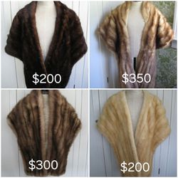 Genuine Mink And Sable Fur Stoles Shawl INDIVIDUALLY priced  NO OFFERS 