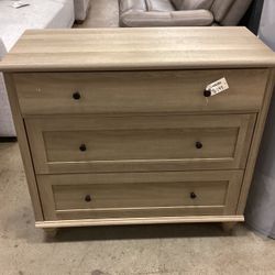 Scarlett End Table For Bedroom With 3 Drawers, Wooden Closet Storage Organizer 