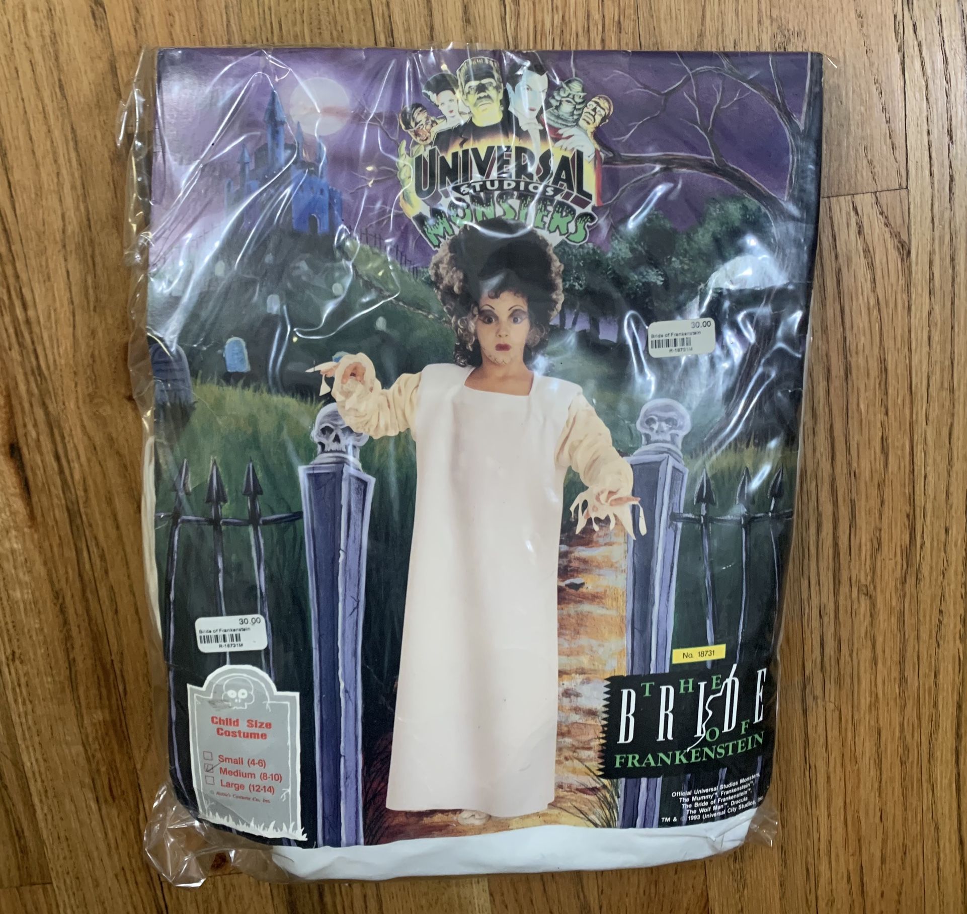 Girls 1993 Rubies BRIDE OF FRANKENSTEIN Universal Studios Monster Costume Medium