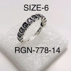 Silver Chinese Character Ring For Women: RGN-778-14/Size-6