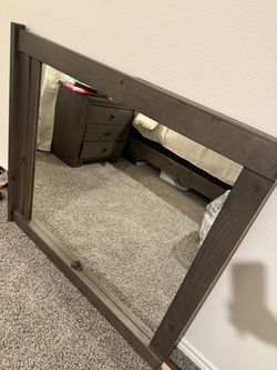 Gray Mirror For Long Dresser