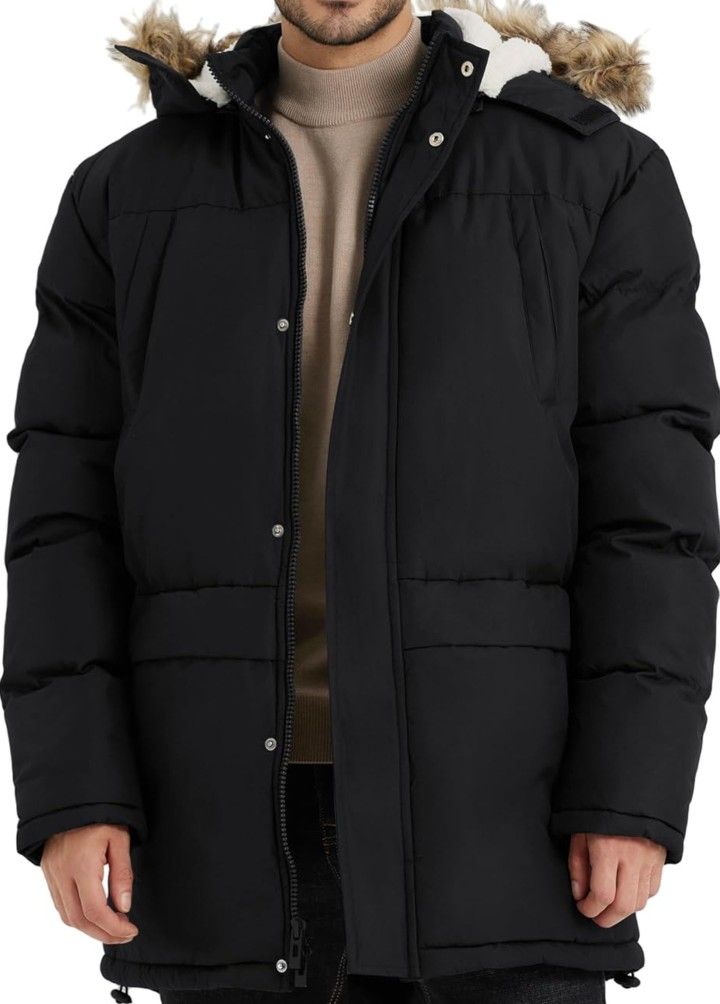 Men's Long Winter Hooded Jacket