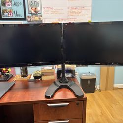Work/Trading Station - Dual 24” Monitors With Stand