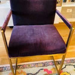 RH brass and velvet Arm Chairs
