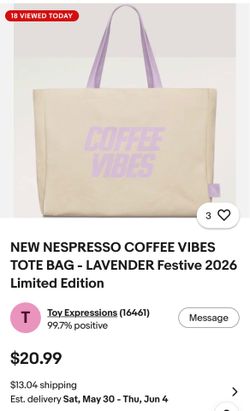 Nespresso Lavender Tote Bag